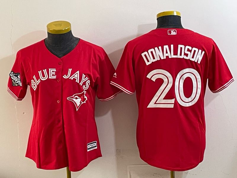 Women 2025 Nike Toronto Blue Jays #20 Donaldson red Game MLB Jersey 03->women mlb jersey->Women Jersey